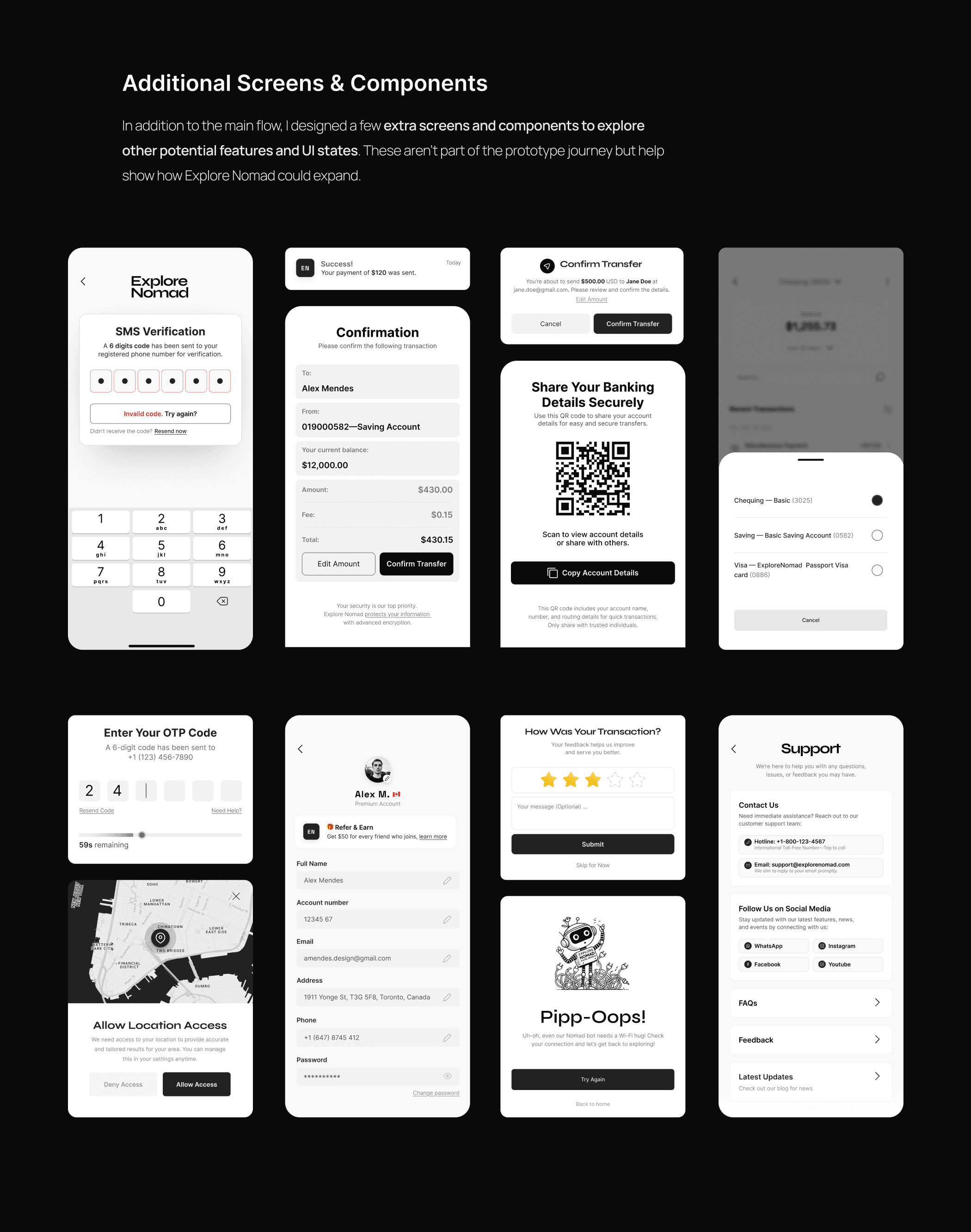 Nomad Banking App case study — screen 17