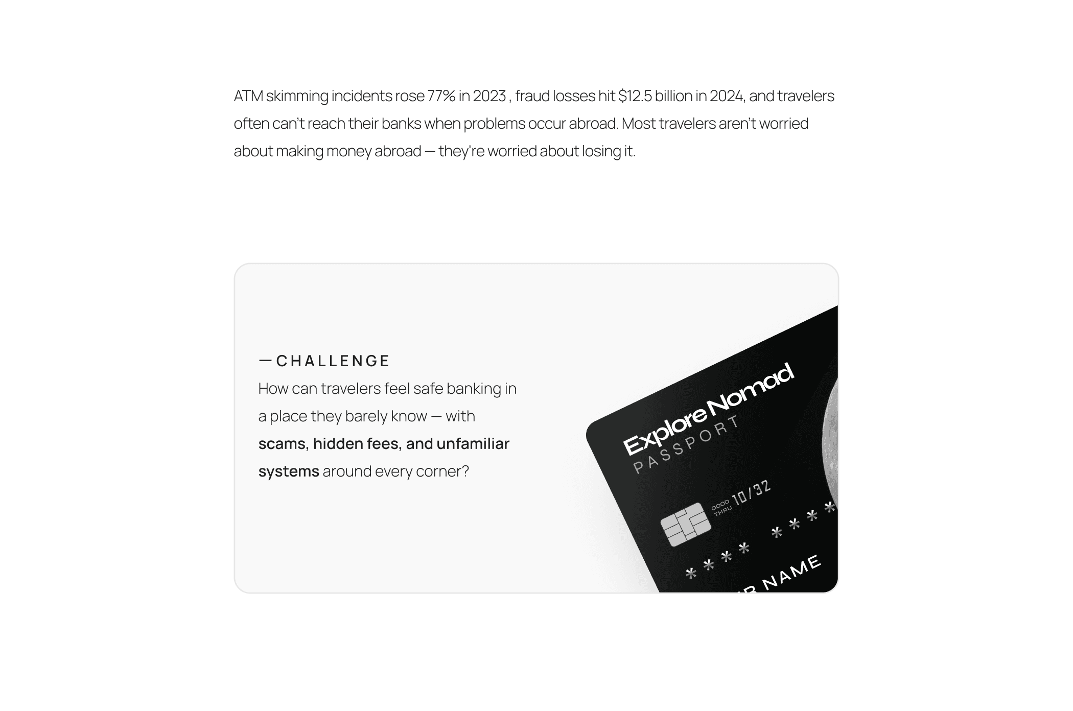Nomad Banking App case study — screen 2